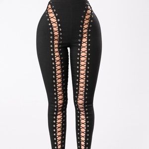 Spandex lace up pants